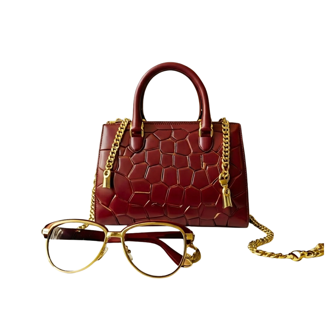 Burgundy Croc Tote